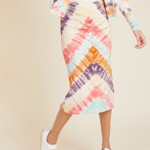 Simone Midi Skirt Multi Tie Dye